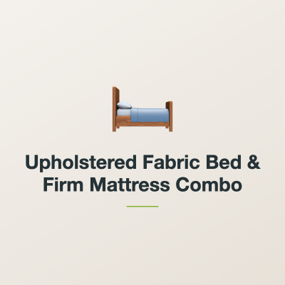 Upholstered Fabric Bed & Firm Mattress Combo