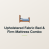 Upholstered Fabric Bed & Firm Mattress Combo