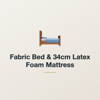 Fabric Bed & 34cm Latex Foam Mattress