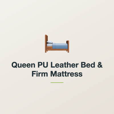 Queen PU Leather Bed & Firm Mattress