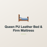 Queen PU Leather Bed & Firm Mattress