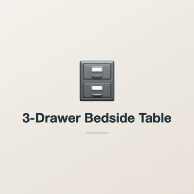 3-Drawer Bedside Table
