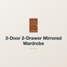 3-Door 2-Drawer Mirrored Wardrobe