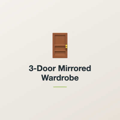 3-Door Mirrored Wardrobe