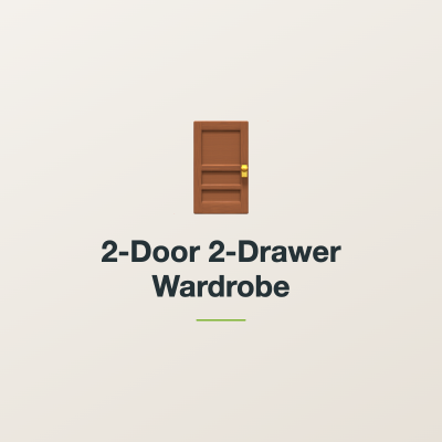 2-Door 2-Drawer Wardrobe