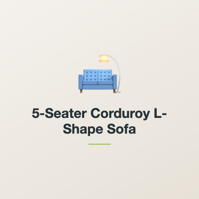 5-Seater Corduroy L-Shape Sofa