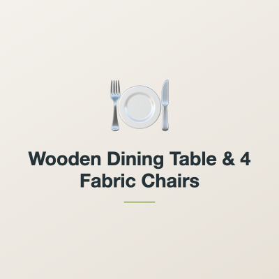 Wooden Dining Table & 4 Fabric Chairs
